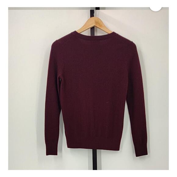 New! Quince Luxe Baby Cashmere Crew Neck Deep Burgundy Sz XS MSRP $200 #69 - Picture 2 of 5